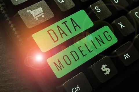 Conceptual caption Data Modeling. Conceptual photo process of transferring data Stock Photos