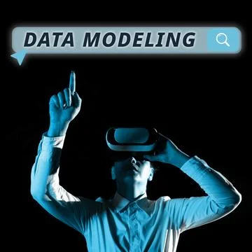 Conceptual caption Data Modeling. Internet Concept process of transferring data 스톡 사진