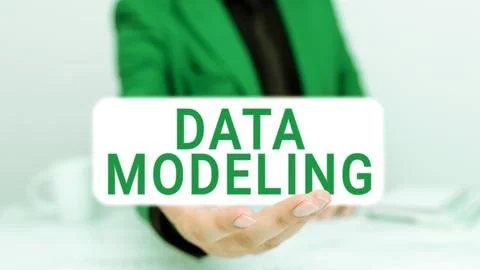 Conceptual caption Data Modeling. Internet Concept process of transferring data Stock Photos