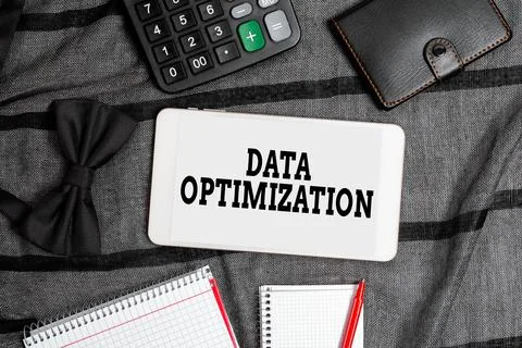 Conceptual caption Data Optimization. Business approach process that prepares Stock Photos