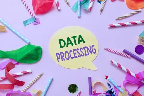 Conceptual caption Data Processing. Word for collection and manipulation of Stock Photos