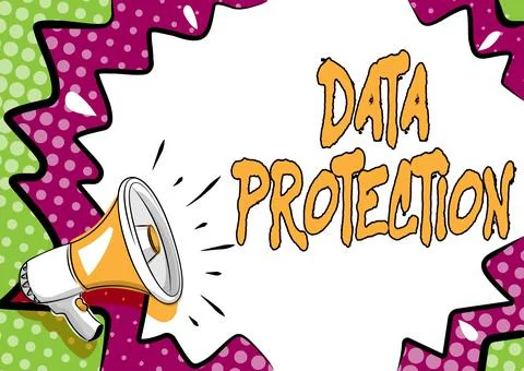 Conceptual caption Data Protection. Business overview Protect IP addresses and Stock Illustration