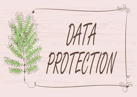 Conceptual caption Data Protection. Internet Concept Protect IP addresses and Stock Illustration