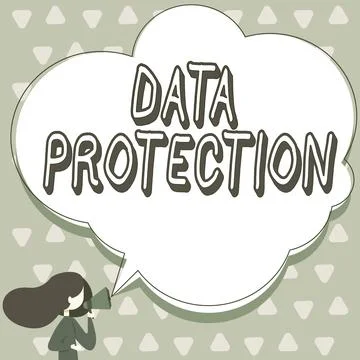 Conceptual caption Data ProtectionProtect IP addresses and personal data from Stock Illustration