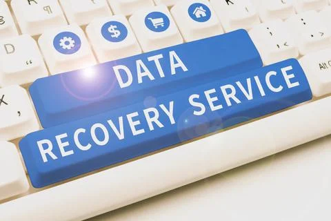 Conceptual caption Data Recovery Service. Business overview Process of Stock Photos