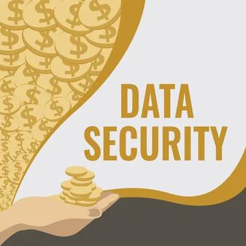 Conceptual caption Data Security. Business idea Confidentiality Disk Encryption イラスト素材