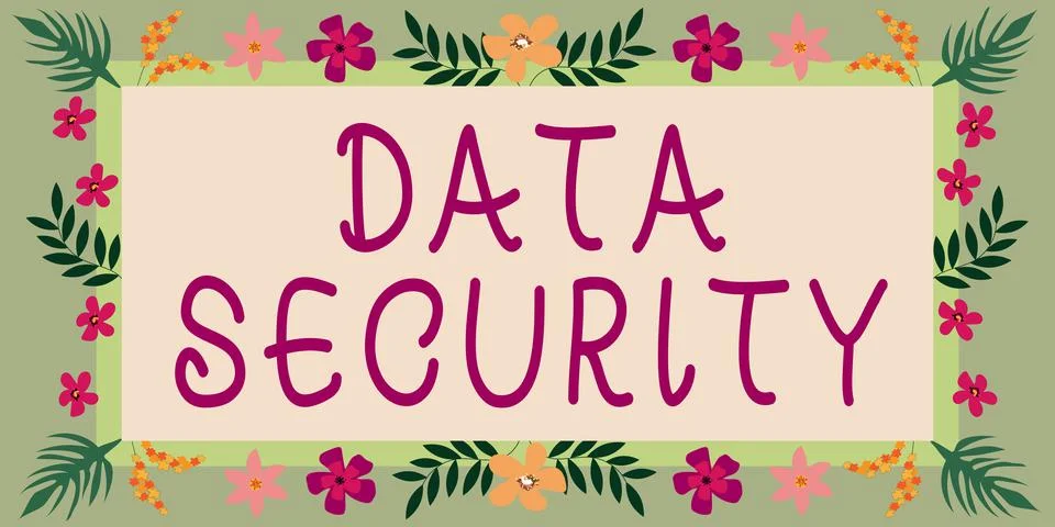 Conceptual caption Data Security. Business approach Confidentiality Disk イラスト素材