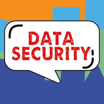 Conceptual caption Data Security. Business showcase Confidentiality Disk Stock Illustration