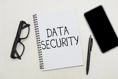 Conceptual caption Data Security. Business concept Confidentiality Disk Stock Photos