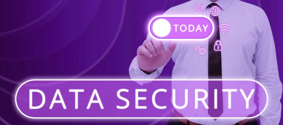 Conceptual caption Data Security. Business idea Confidentiality Disk Encryption Stock Photos