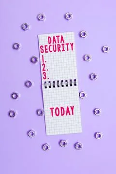 Conceptual caption Data Security. Concept meaning Confidentiality Disk Stock Photos