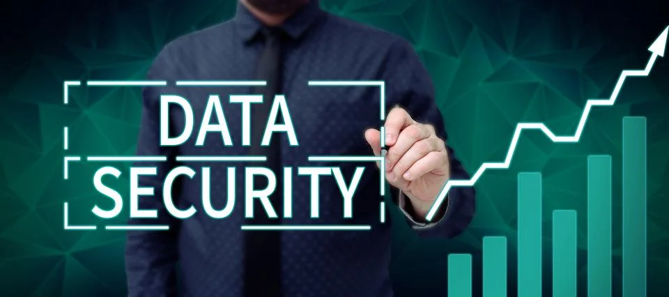 Conceptual caption Data Security. Word Written on Confidentiality Disk Stock Photos