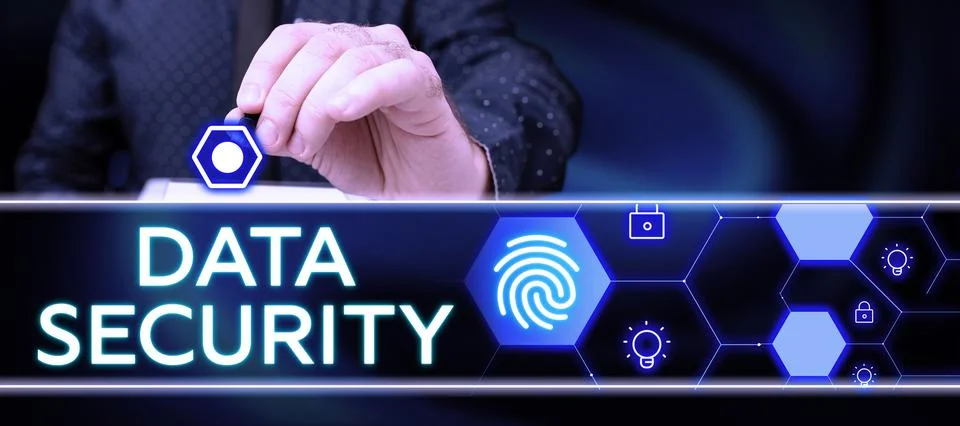 Conceptual caption Data Security. Word Written on Confidentiality Disk Stock Photos