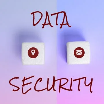 Conceptual caption Data Security. Word Written on Confidentiality Disk Stock Photos
