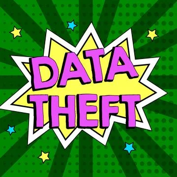 Conceptual caption Data Theft. Concept meaning illegal transfer of any Stock Illustration