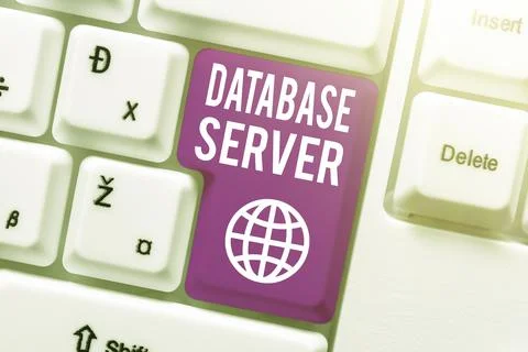 Conceptual caption Database Server. Internet Concept uses a database application Photos