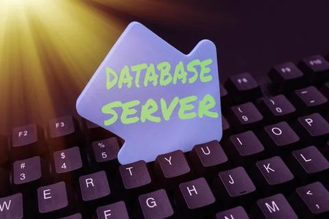 Conceptual caption Database Server. Word Written on uses a database application Foto stock