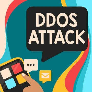 Conceptual caption Ddos Attack. Business concept perpetrator seeks to make イラスト素材