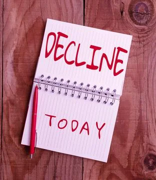 Conceptual caption Decline. Internet Concept Become smaller fewer less Decrease 스톡 사진