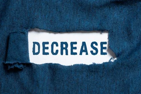 Conceptual caption Decrease. Business approach make or become smaller or fewer Stock Photos