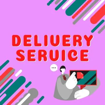 Conceptual caption Delivery Service. Business overview the act of providing a イラスト素材