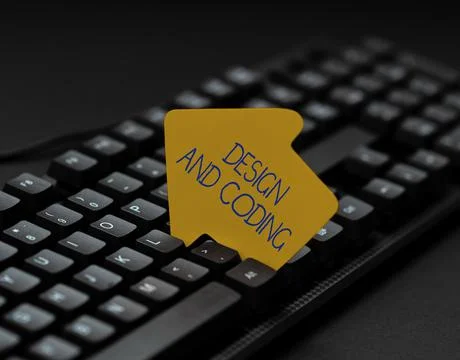 Conceptual caption Design And Coding. Business approach HTML and programming Foto stock