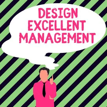 Conceptual caption Design Excellent Management. Internet Concept technical Stockillustratie
