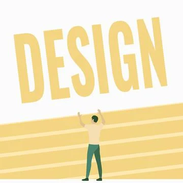 Conceptual caption Design. Internet Concept plan drawing produced to show look Stock Illustration