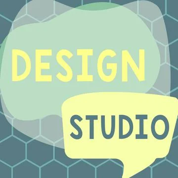 Conceptual caption Design Studio. Word for work environment specifically for Stock Illustration