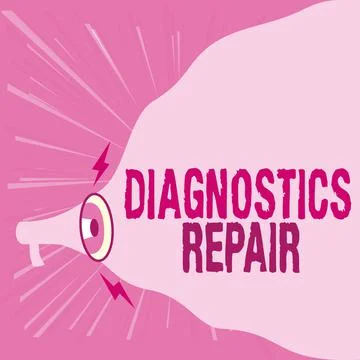 Conceptual caption Diagnostics Repair. Internet Concept A program or routine Ilustración de archivo