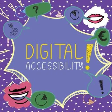 Conceptual caption Digital Accessibility. Business idea electronic technology Stock Illustration