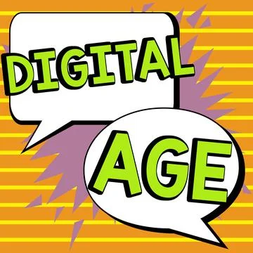 Conceptual caption Digital Age. Conceptual photo introduction of the personal Illustrazione stock