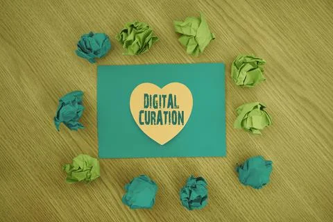 Conceptual caption Digital Curation. Internet Concept maintenance collection and Stockfoto's