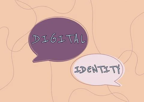 Conceptual caption Digital Identityinformation on entity used by computer to イラスト素材