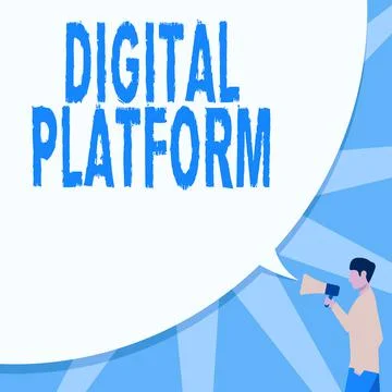 Conceptual caption Digital Platform. Business approach marketing campaign or Illustrazione stock