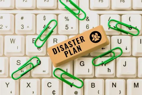 Conceptual caption Disaster Plan. Concept meaning Respond to Emergency 스톡 사진