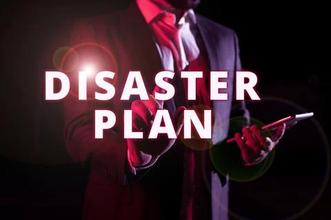 Conceptual caption Disaster Plan. Internet Concept Respond to Emergency Stock Photos