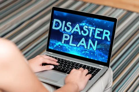 Conceptual caption Disaster Plan. Word for Respond to Emergency Preparedness 스톡 사진