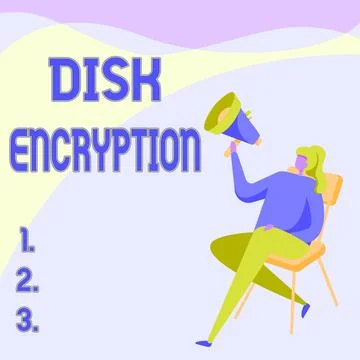 Conceptual caption Disk Encryption. Business showcase the security mechanism イラスト素材
