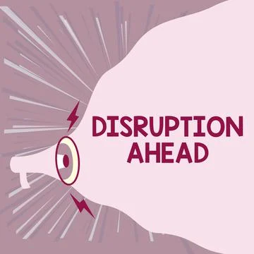Conceptual caption Disruption Ahead. Word Written on Transformation that is 스톡 일러스트