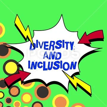 Conceptual caption Diversity And Inclusion. Business overview range ...