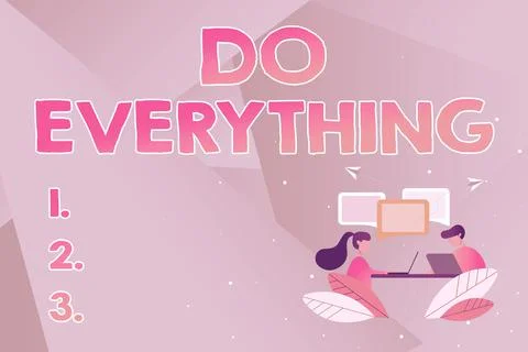 Conceptual caption Do Everything. Business overview Jack of All Trades Self Stock Illustration