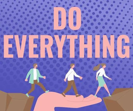 Conceptual caption Do Everything. Business approach Jack of All Trades Self Stock Illustration