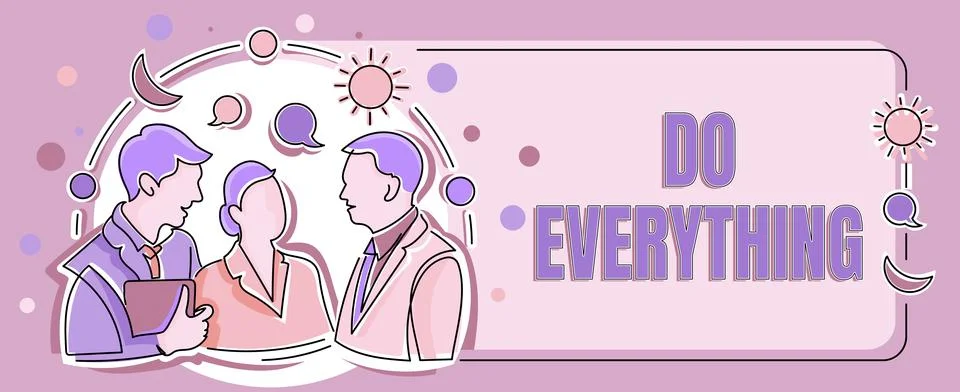 Conceptual caption Do Everything. Internet Concept Jack of All Trades Self Illustrazione stock