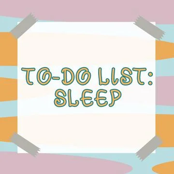 Conceptual caption To Do List SleepThings to be done Priority object is to take 스톡 일러스트