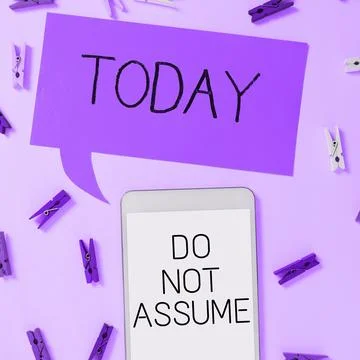 Conceptual caption Do Not Assume. Business overview Ask first to avoid 스톡 사진