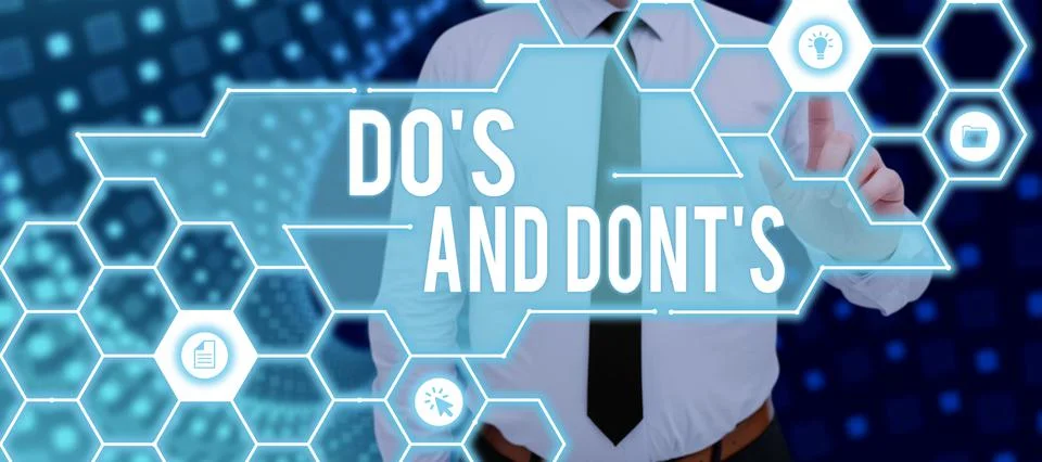 Conceptual caption Do s is And Don t notsTechnologically complication of making Stock Photos