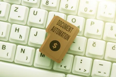 Conceptual caption Document Automation. Conceptual photo workflows that assist Stockfoto's