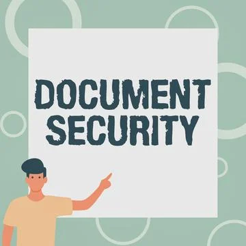 Conceptual caption Document Security. Concept meaning maintenance of security of Stock Illustration