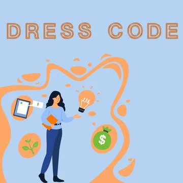 Conceptual caption Dress Code. Business overview an accepted way of dressing for イラスト素材